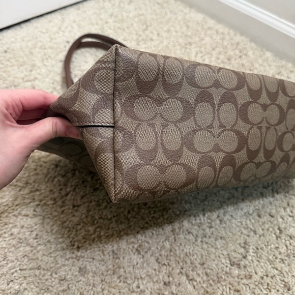 Coach Tan Signature Tote Bag - Picture 9 of 14
